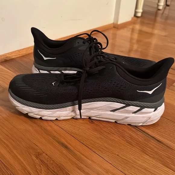 HOKA Black and White Running Shoes Men’s 11.5 - Picture 8 of 11